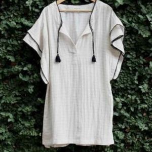 Mirth Kaftan with Black Embroidered Edges